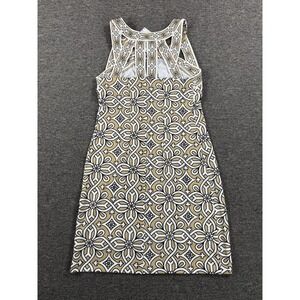 Gretchen Scott Dress Womens XS Neutral Jersey Isosceles Piazzi Sleeveless Print